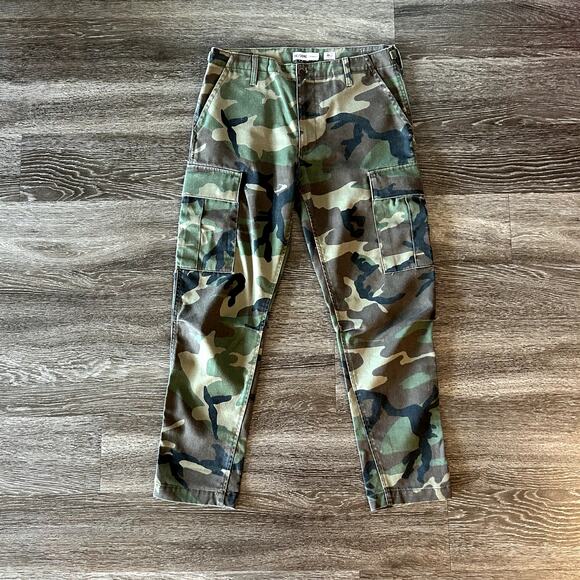 NWOT RE/DONE Originals Cargo Pants Camo Size 27 Green Military Utility Pockets - Picture 3 of 16
